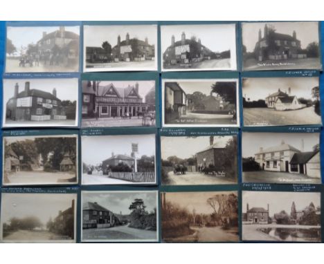 Postcards, Berkshire, a collection of approx. 26 corner mounted Berkshire village pubs with 15 RPs inc. The Bladebone Buckleb