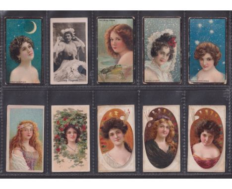 Cigarette cards, 34 cards, all Actresses / Beauties themed, some scarcer issues including BAT Beauties various (10, including