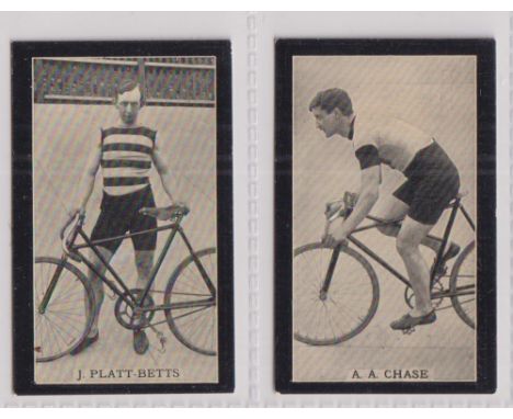Cigarette cards, Smith's, Champions of Sport (Red Back), two cards, both 'Studio Cigarettes' backs, no 43 J. Platt-Betts & no