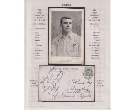 Football, London Olympics, 1908, Great Britain Olympic Football Team Postcard Collection, scarce, inc. Herbert Smith of Readi