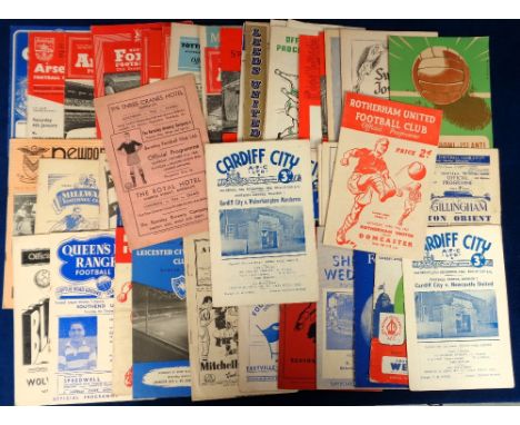 Football programmes, a selection of 60+, 1950/60's programmes inc. Rotherham v Doncaster 52/53, Barnsley v Preston 50/51, Car
