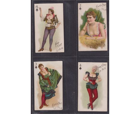 Cigarette cards, USA, Moore & Calvi Playing Card Actresses, Set 2 'Hard A Port' brand, (blue backs 27mm circle on backs) (set