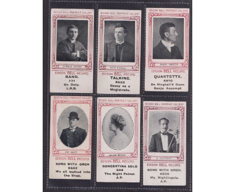 Trade cards, Edison Bell Portrait Gallery, 41 different paper issue cards (12 with pencil or ink annotations to backs o/w gd)