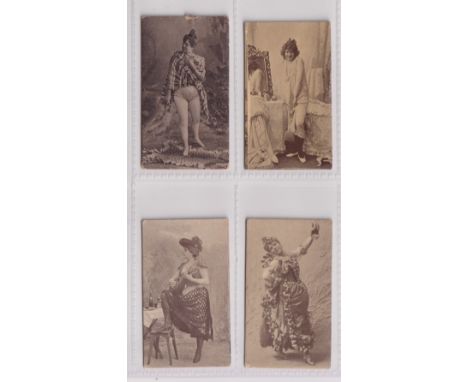 Cigarette cards, India, Star Tobacco Co, Beauties, sepia, 'Nautch Girl' back in red, 4 cards, all different to previous lot (