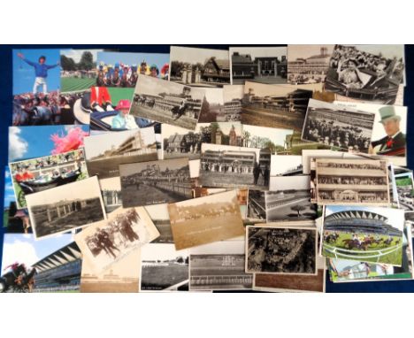 Horseracing, Ascot postcards, a collection of 100+ vintage and modern postcards, colour and b/w, mostly showing views of the 