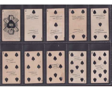 Cigarette cards, Canada, D. Ritchie & Co, Playing Cards (49/52, missing 2H, 4H &KC) (very mixed condition, mostly poor/fair, 
