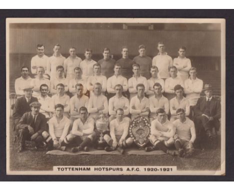 Cigarette card, Phillips, Football Teams, Premium Issue, type card, Tottenham Hotspur A.F.C. 1920-1921 (some slight creasing,