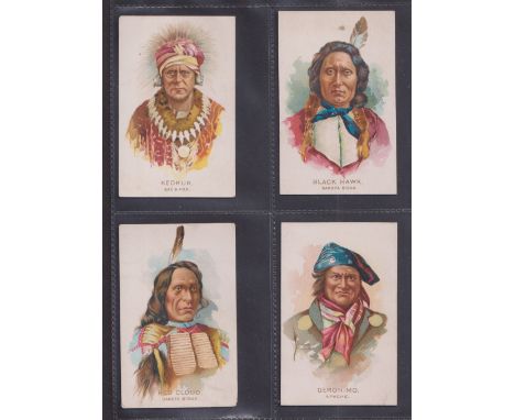Cigarette cards, USA Monarch Tobacco Co, American Indian Chiefs (set of the 4 known cards, Handbook ref N570), Black Hawk, Ge