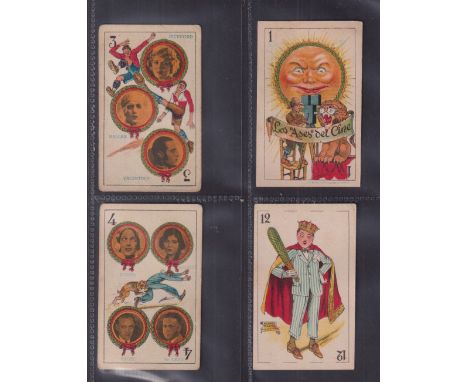 Trade cards, Spain, Chocolate Amatller, Cinema Aces, Playing cards, artist drawn cards including some with Cinema Star images