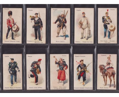 Cigarette cards, Wills Soldiers of the World (no ltd) (set 101 cards) including England Drummer Coldstream Guards (England Dr
