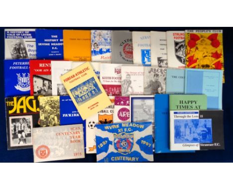 Scottish Football Booklets, a collection of 30 Club booklets, Histories, Centenaries, Handbooks etc inc. A History of Raith R