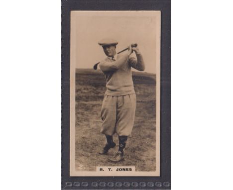 Cigarette cards, Golf, BAT (printed back no brand), Who's Who in Sport (1926) type card, no.2 Bobby Jones (gd)
