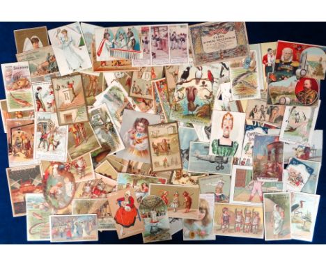 Trade Cards, 100+ cards to include Biscuits Pernot, Chocolat Suchard, Crama's Jachtwater, Franck Coffee, Candol Cacao, Ardath