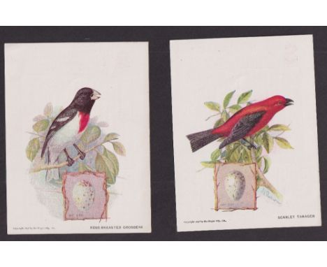 Trade cards, Singer Sewing Machines, Birds, American Singer series, 6 cards (larger than 'P' size, all with a Japanese langua