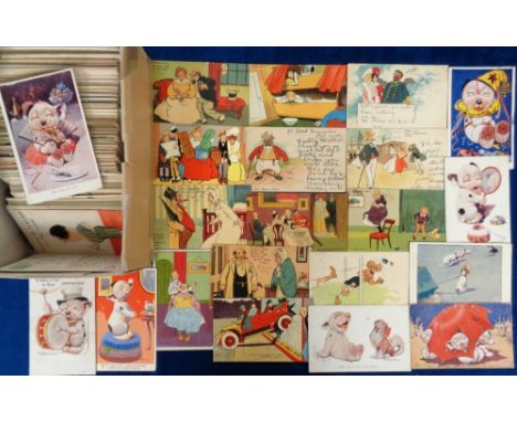 Postcards, Comic, a mainly mixed comic and children selection of over 400 cards with McGill (39), Attwell (10), Thackeray (6)