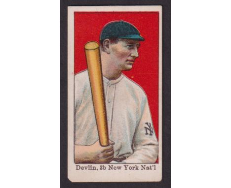 Trade card, USA, John H. Dockman & Sons, Base Ball Players, type card, Devlin, 3b New York Nat'l. (slight hinge mark to back,