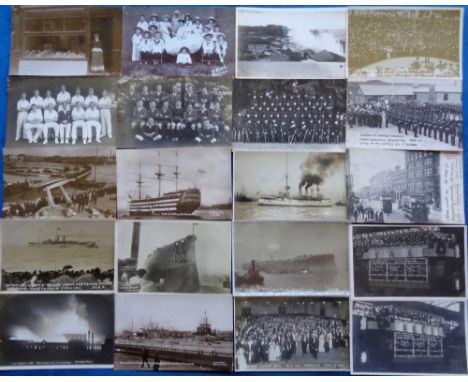 Postcards, Hampshire, a Portsmouth area and naval shipping mix of approx. 40 cards, RPs include 'Gladiator Heroes Rewarded', 