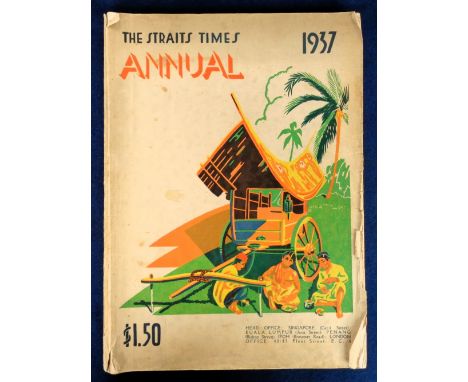 The Straits Times Annual 1937, a scarce periodical for the Malay Peninsular. Tipped in colour plates, illustrations and adver