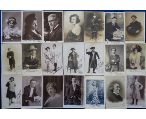 Postcards, Theatre, a theatrical collection of approx. 105 cards of Edwardian actors and actresses, with 19 signed. Signature