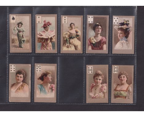 Cigarette cards, American Cigarette Co, Shanghai, China, Beauties, Playing Card Inset (52/53, missing 8S) (mixed condition, p