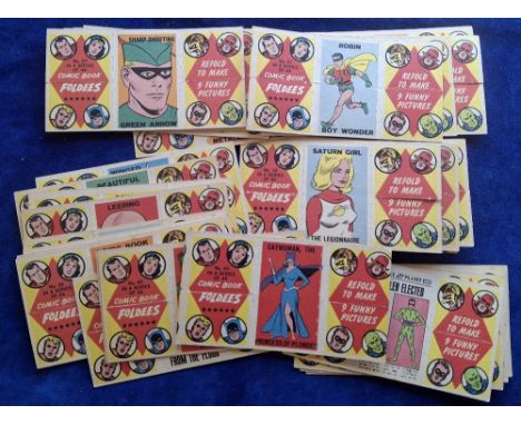 Trade cards, A&BC Gum, Comic Book Foldees, 32 different cards (gen gd)