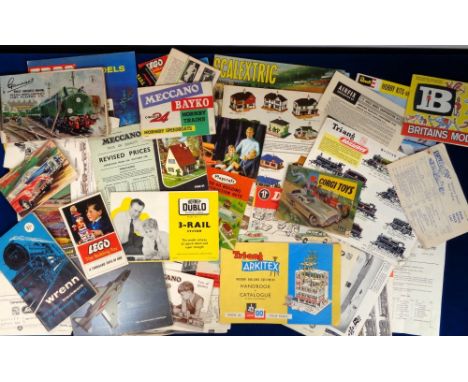 Toy catalogues and Instruction Leaflets, most 1960s to include Riko, Airfix, Gamages, Britains Models, Dinky, Matchbox, Lego,