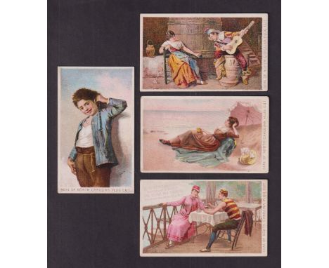 Cigarette cards, USA, Marburg Bros., Painting Reproductions. 'X' size, all 'Seal of North Carolina Plug Cut Tobacco', four ca