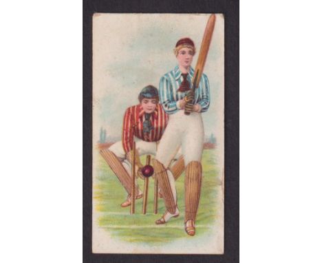 Cigarette card, USA, William Bros. Tobacco Co, Lady Cricket & Football Team, back in style of Tobacco War 'Green Net with adv