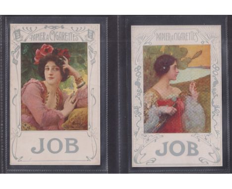 Cigarette advertising postcards, 4 postcards, Societe Job Beauties (2 different, both written on the back but not postally us