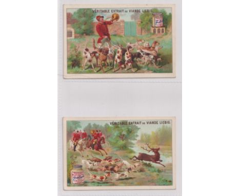 Trade cards, Liebig, A Successful Hunting Expedition I, ref. S112, French edition (set, 6 cards) (gd)