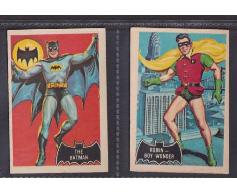 Trade cards, A&BC, Gum Batman Pink backs no Fan Club Panel (set 55 cards) includes Batman & Robin Boy Wonder cards (number 53