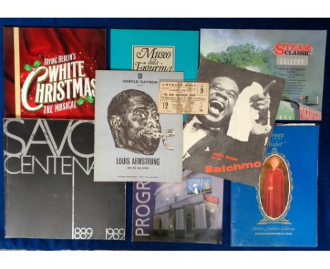 Entertainment, Louis Armstrong, 2 UK souvenir programmes 1959 and 1962 together with a ticket for a show in 1956. Lot also in