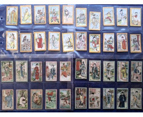 Cigarette cards, China, 120 cards, many different series, all with printed backs with Brands named in English. Brands include