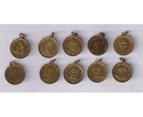 Tobacco issues, Wills, Boer War Medallions (Metal) (set of 10 medallions, mixed backs) (gd)
