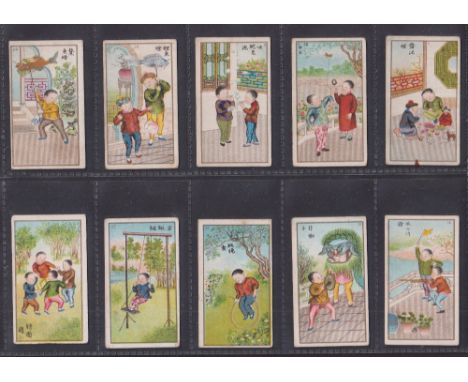Cigarette cards, China, 36 cards from various series including issues from Ruby Queen Children's Games & Transport, Nanyang, 