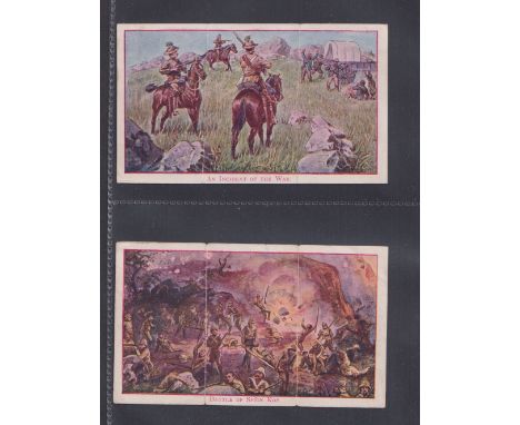 Cigarette cards, Turkish Monopoly Cigarette Co, Boer War Scenes, 'X' size (folders), two cards, 'An Incident of the War' and 