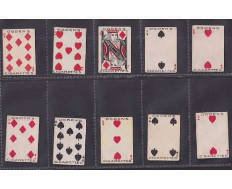 Cigarette cards, 54 cards various issuers including Ogden's Miniature Playing card Actress backs (10), Union Jack Folder (fai