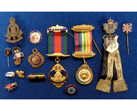 Badges, 2 badges to comprise a British Union of Fascists enamel stick pin and a German/Prussian Krieger Verband 25 year Jubil