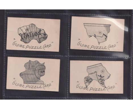 Cigarette cards, USA, Globe Tobacco Co, Globe Puzzle Cards, four cards, nos 6, 12, 15 (slight crease) & 20 (gen. gd) (4)