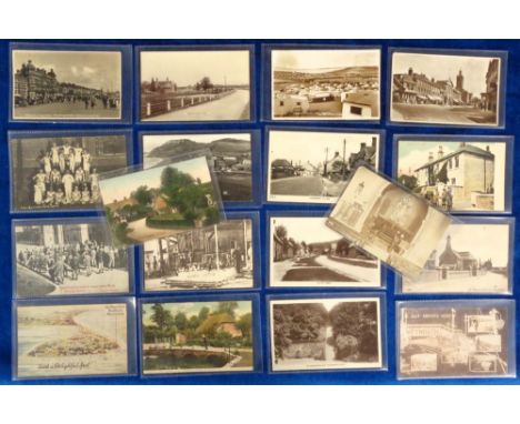 Postcards, Dorset, a selection of approx. 36 cards, with RPs of Stoborough village, Seatown Chideok, Poole Gym Club, Market P