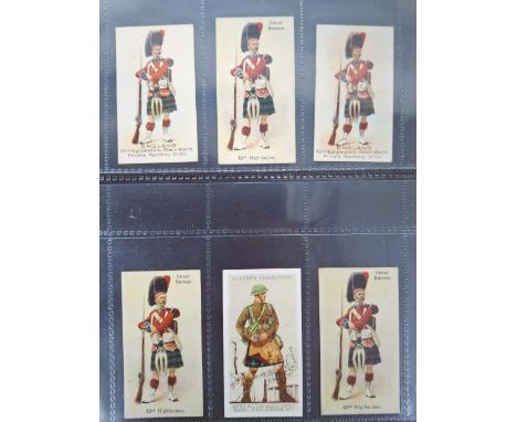 Cigarette cards & Postcards, Specialised collection of Military cards in 8 modern double postcard sized albums. Each album ha
