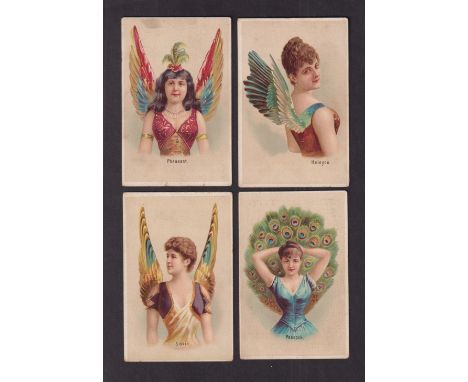 Cigarette cards, USA, Frishmuth Bros., Wings of Different Birds of Plumage (Girls), all with 'Gold Lace Smoking Tobacco' back