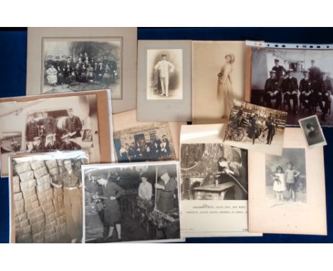 Photographs, a collection of 200+ b/w images, most late 19th/early 20thC to include Military, Naval, press photos, hockey tea