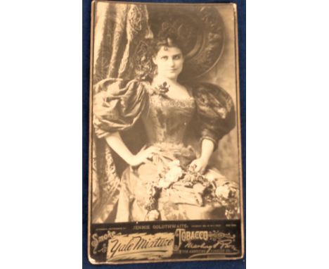 Tobacco advertising, USA, Marburg Bros., large shop display advertising card with image of Actress Jennie Goldthwaite, legend