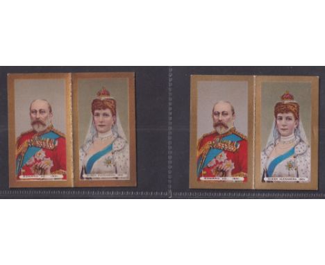Cigarette cards, Imperial Tobacco Ltd, Coronation Folder, 2 cards both the same, but visibly different colour shading and asp