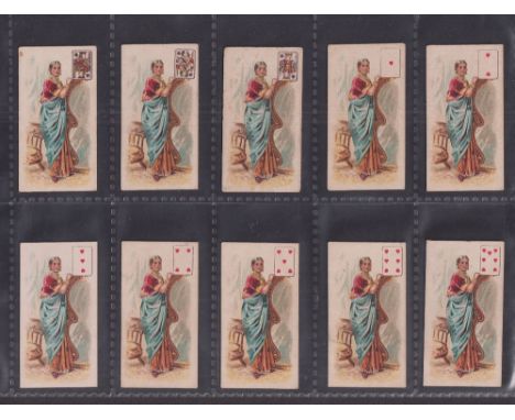 Cigarette cards, India, Bukhsh Ellahie & Co, Indian Girl, Playing Card Inset, (52/53, missing Joker) (some with slight marks,