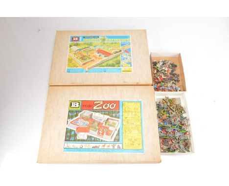 Britains Farm and Zoo Sets and quantity of loose Britains Deetail Soldiers and Timpo Wild West Fort (qty), 4712 ZOO, appears 