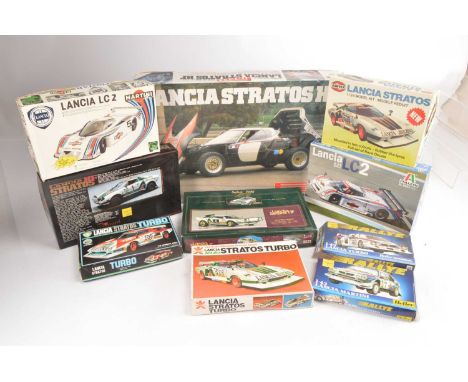 1970s and Later Lancia Competition Car Kits (10), all boxed, Doyusha 1:12 scale DBS-15-9800 Strato HF in Pirelli Colours, tea