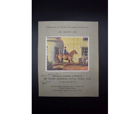 MUNNINGS (Sir Alfred):&nbsp;'Retrospective Exhibition of Works of Sir Alfred Munnings, 2nd April-4th June, 1955': printed fly