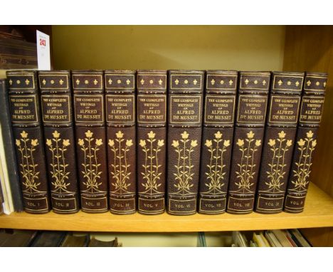 BINDINGS:&nbsp;DE MUSSET (Alfred): 'The Complete Writings of Alfred De Musset': printed for subscribers only by Edwin C Hill 
